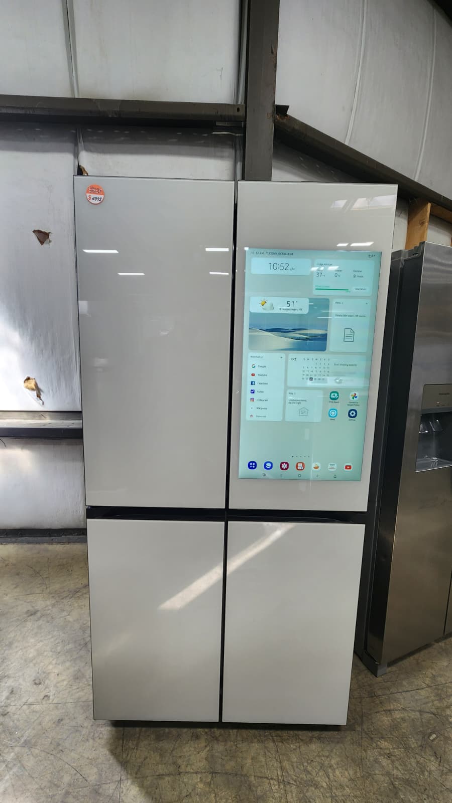 Samsung RF23DB990012 Bespoke Smart French Door Style Fridge- Glass White - Image 2