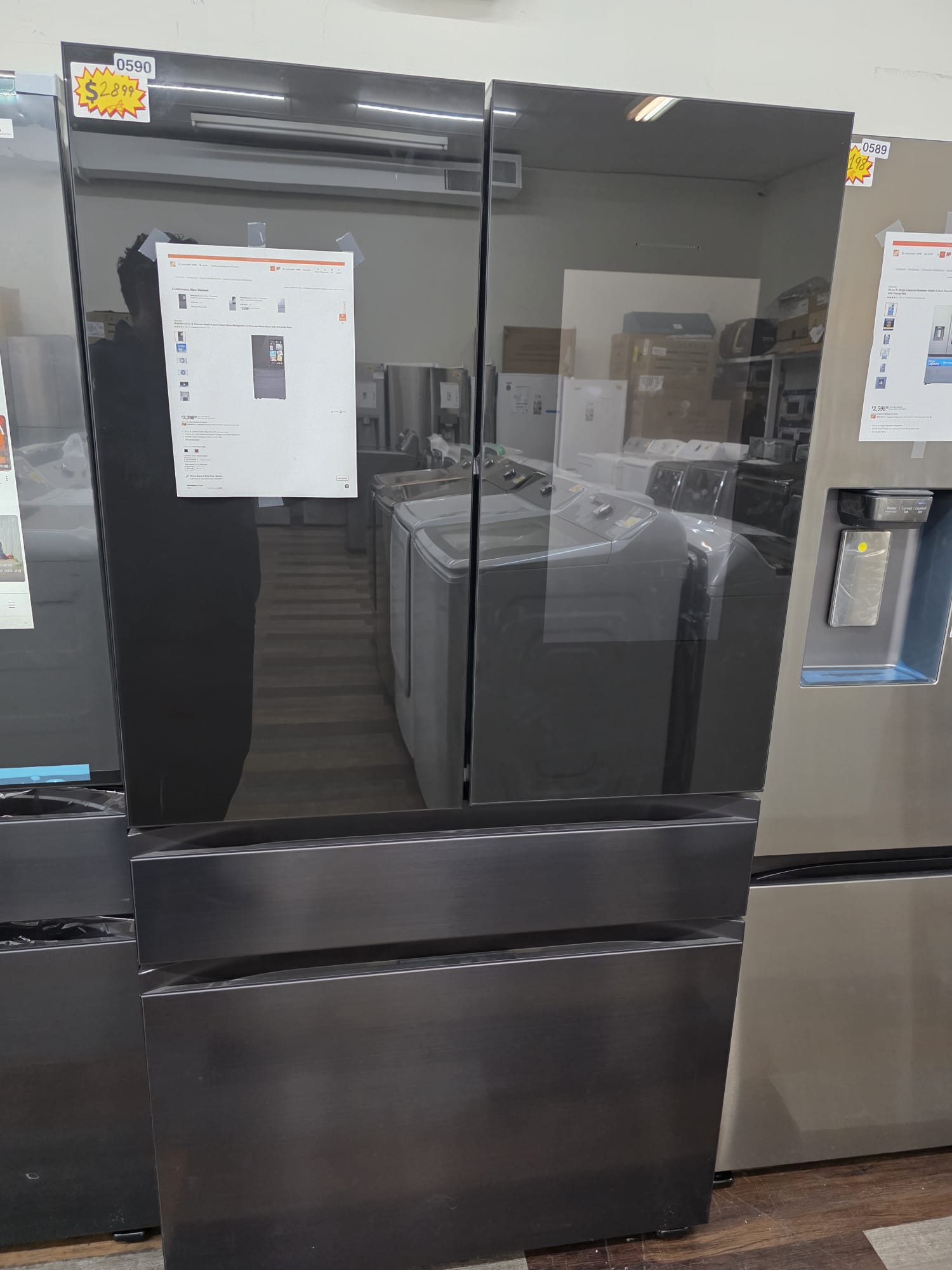 Samsung Bespoke RF23BB89008MAA 4-Door Counter-Depth Fridge- Black Stainless - Image 2