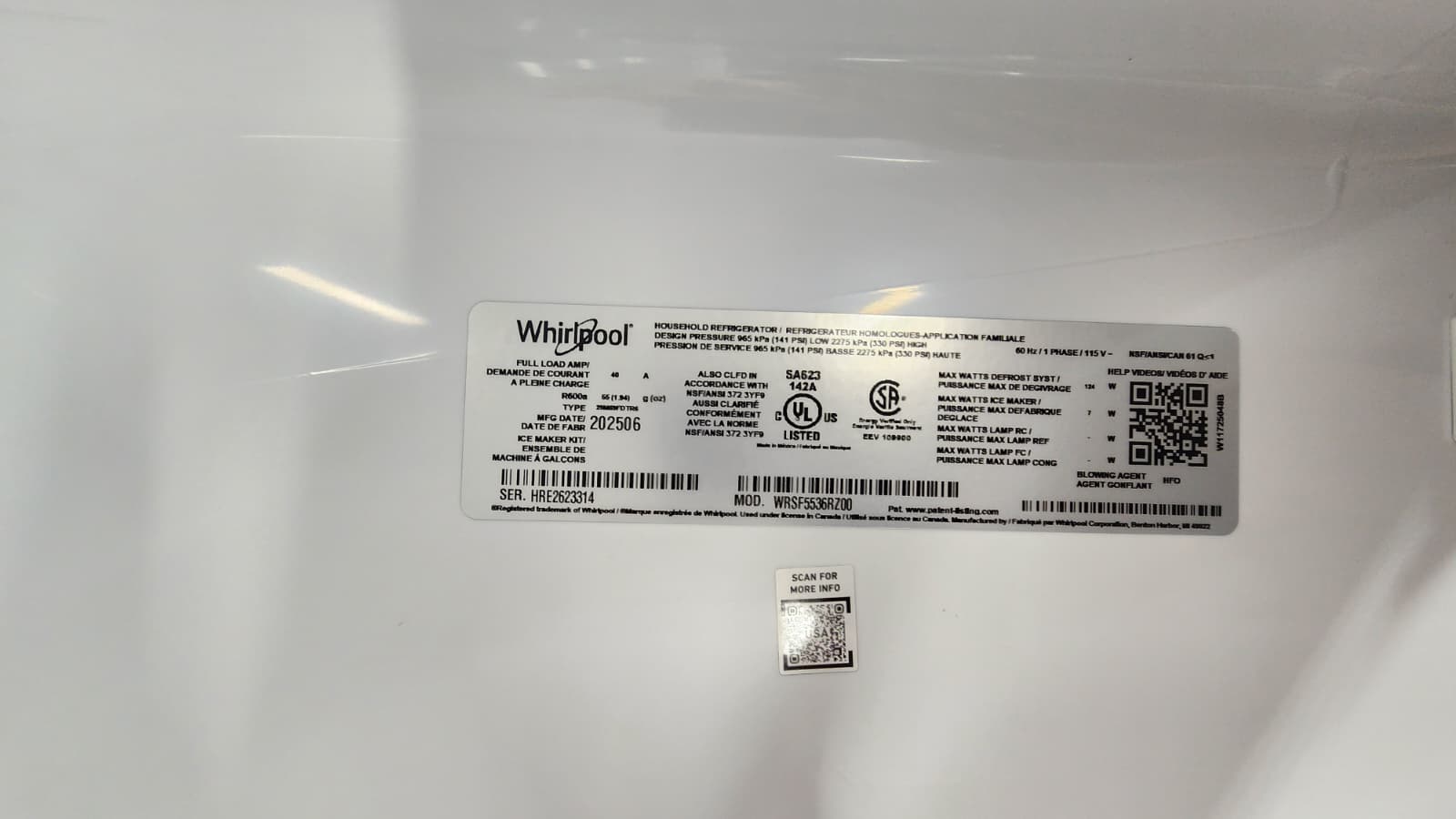 Whirlpool WRSF5536RZ Bold Side-by-Side, 25 Cu. Ft. Fridge- Stainless Steel - Image 4