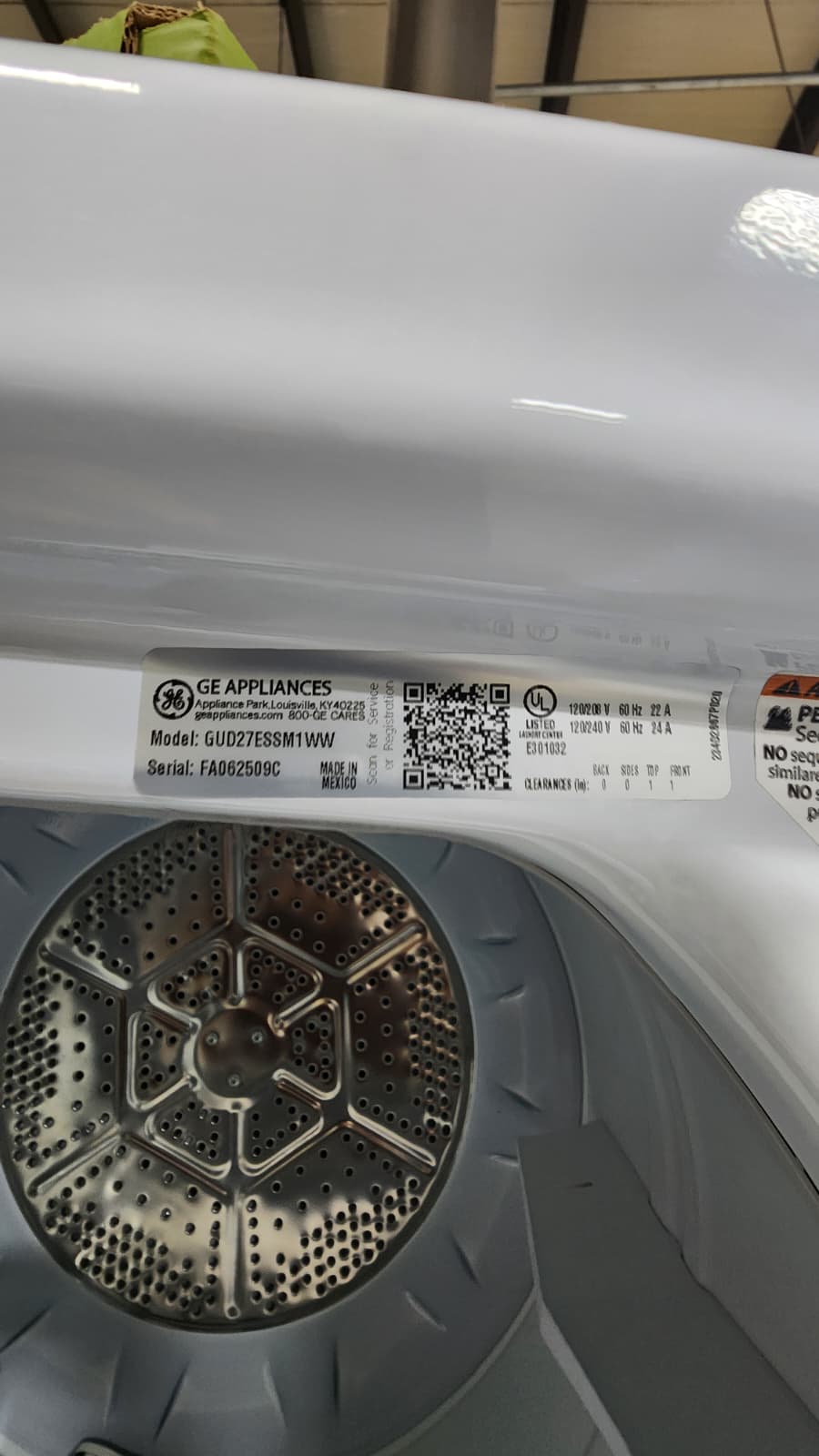 GE GUD27ESSMWW Stacked Washer Dryer Combo, White - Image 5